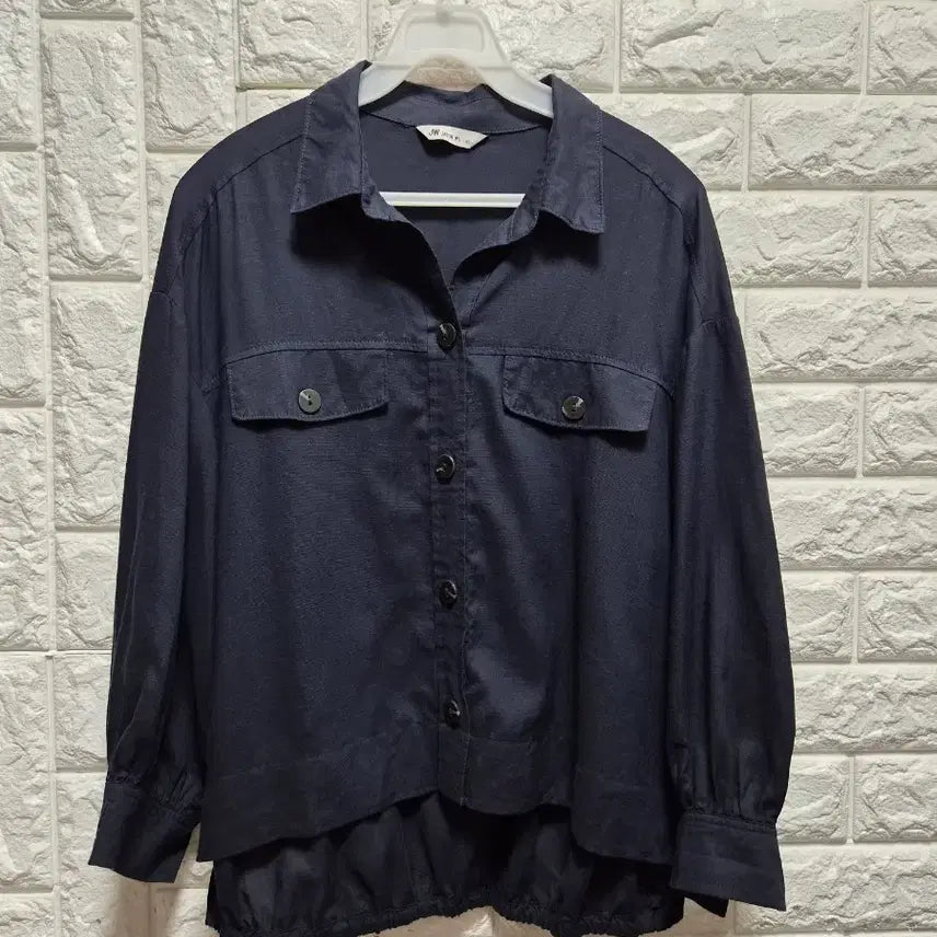 [BUNJANG] Jason Wu Silk Blend Shirt Navy / 제이슨우 마.레이온셔츠 네이비95