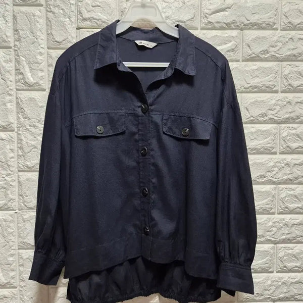 [BUNJANG] Jason Wu Silk Blend Shirt Navy / 제이슨우 마.레이온셔츠 네이비95