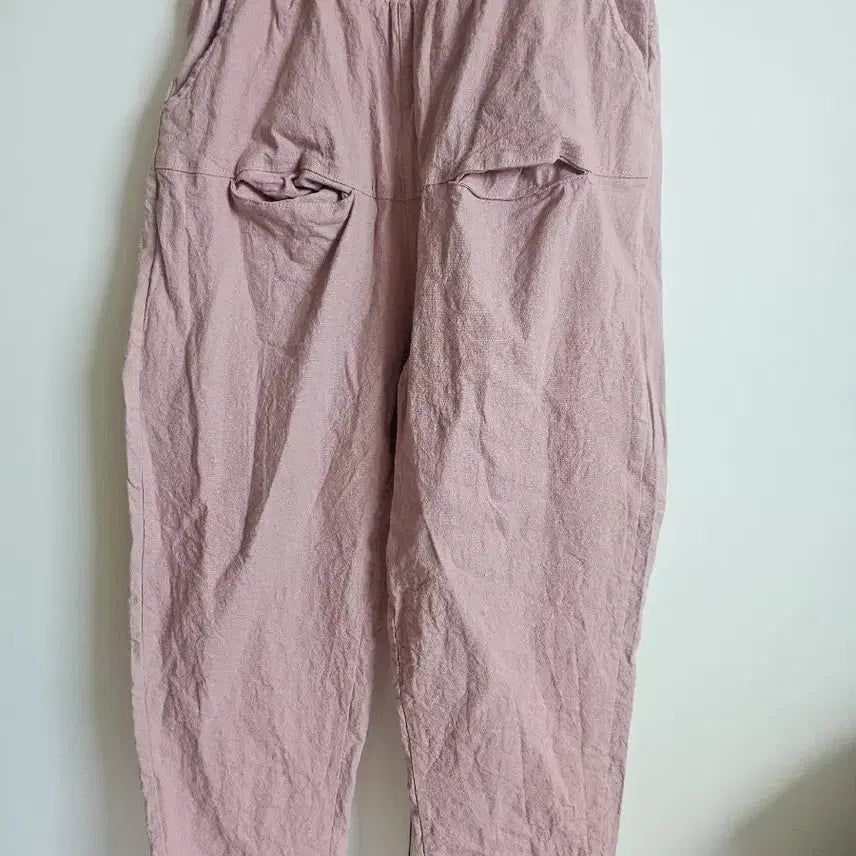 [BUNJANG] Light Pink Linen Blend Summer Pants (Size 66-77) / 핑크여름바지