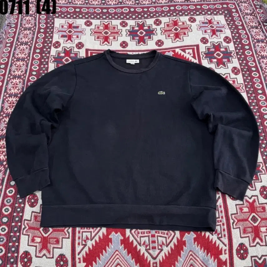 [BUNJANG] Lacoste Crewneck Sweatshirt Black / 라코스테 맨투맨 블랙