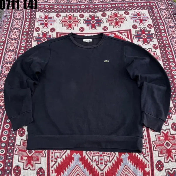 [BUNJANG] Lacoste Crewneck Sweatshirt Black / 라코스테 맨투맨 블랙