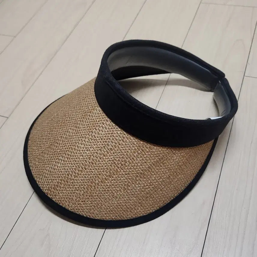[BUNJANG] Rattan Straw Sun Cap Hat / 썬캡 모자 자외선차단 햇빛가리개 선가드 라탄 밀짚 브라운
