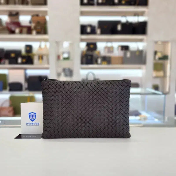 [BUNJANG] Bottega Veneta Intrecciato Dark Brown Clutch Bag / 보테가베네타 인트레치아토 다크브라운 클러치백