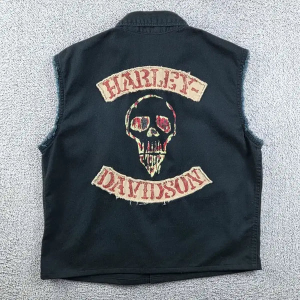 [BUNJANG] Harley Davidson Cut-off Sleeveless Shirt Cropped Custom / 할리데이비슨 컷오프 민소매 셔츠 크롭커스텀 ( M추정 ) / 12898
