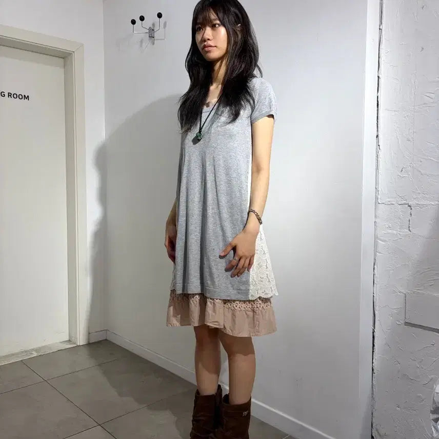 [BUNJANG] Sacai Luck Short Sleeve Lace Dress / Sacai luck 반팔 레이스 원피스