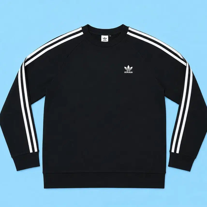 [BUNJANG] Adidas Trefoil Sweatshirt Black XL / 아디다스 삼선 맨투맨 XL 블랙 티셔츠 박스티 오리지널 불꽃