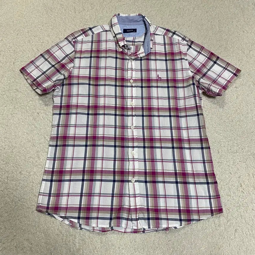 [BUNJANG] Hazzys Checked Short-Sleeve Shirt Size 105 / 헤지스 반팔 셔츠 체크 105