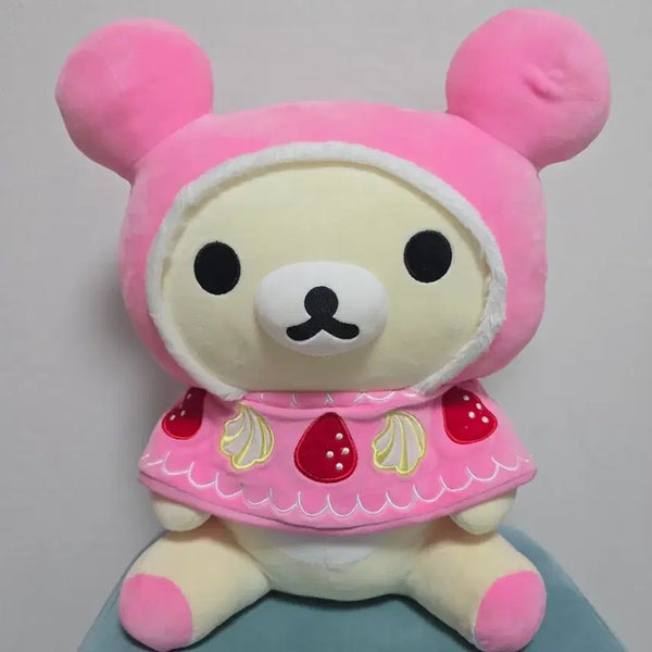 [BUNJANG] Rilakkuma Pink Hoodie Stuffed Doll / 리락쿠마 핑크 후드 인형