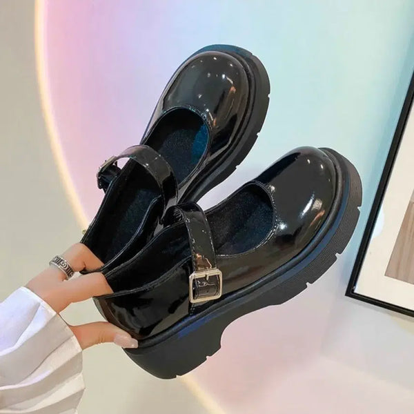[BUNJANG] Black Platform Mary Jane Shoes / 블랙 통굽 메리제인 슈즈