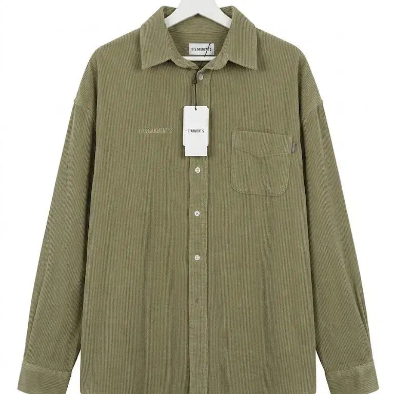 [BUNJANG] QT8 Garments Corduroy Jacket Dark Khaki M / QT8 가먼트 코듀로이 셔츠