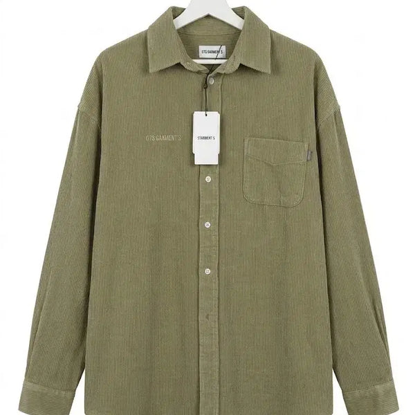 [BUNJANG] QT8 Garments Corduroy Jacket Dark Khaki M / QT8 가먼트 코듀로이 셔츠