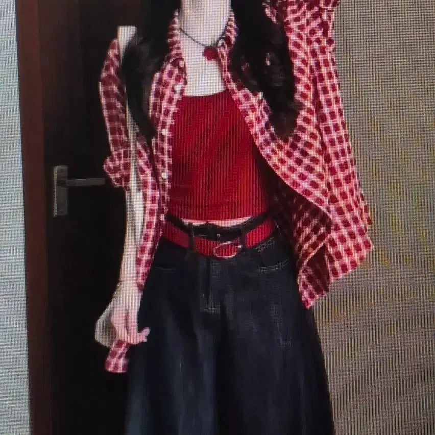 [BUNJANG] Red Checkered Shirt / (해외배송)체크 남방 셔츠 레드
