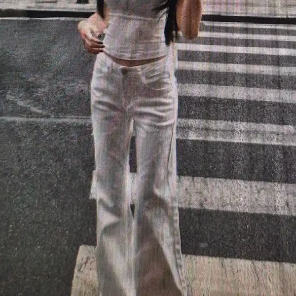 [BUNJANG] White Wide Leg Pants / (해외배송)화이트 와이드 레그 팬츠