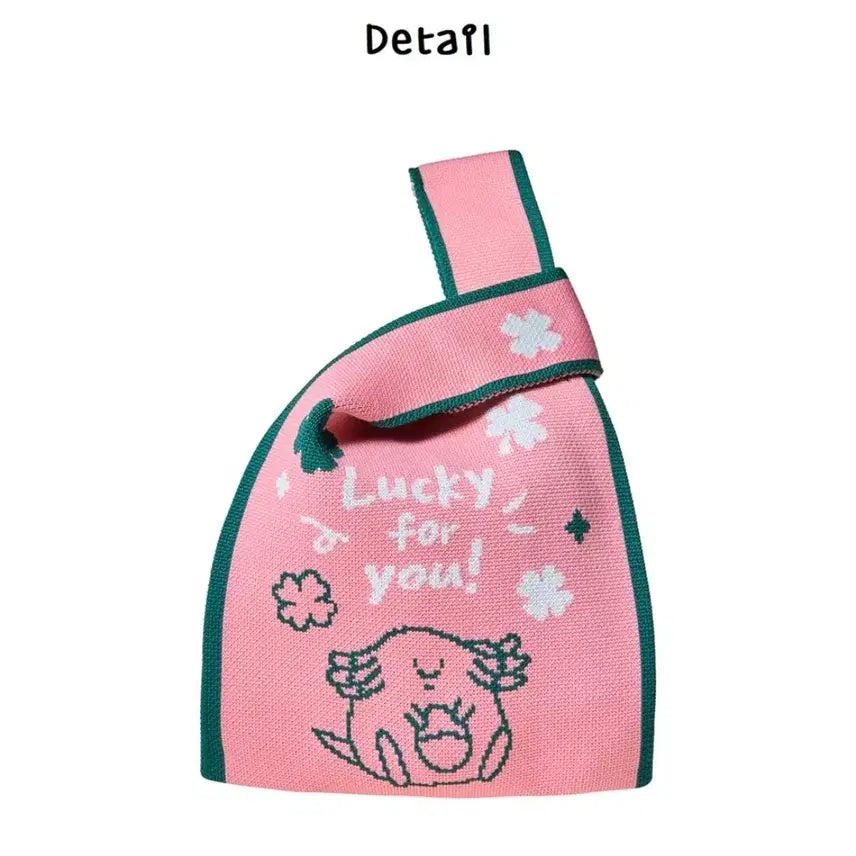 [BUNJANG] Pokemon Store Lucky For You Knitting Tote Bag (Pink) / 포켓몬스토어Lucky for you 니팅토트백 (핑크)