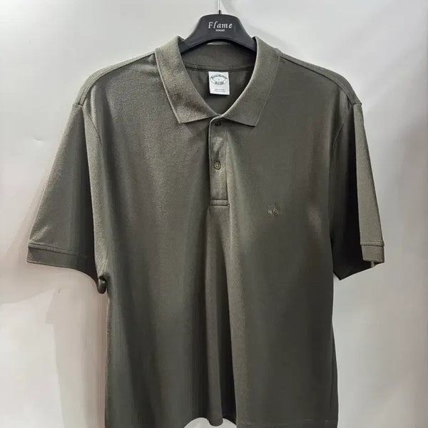 [BUNJANG] Brooks Brothers Pique Collar Short Sleeve Golf T-Shirt - Khaki (L) / (L) 브룩스브라더스 피케 카라 반팔 카키 골프 반팔티 2.0