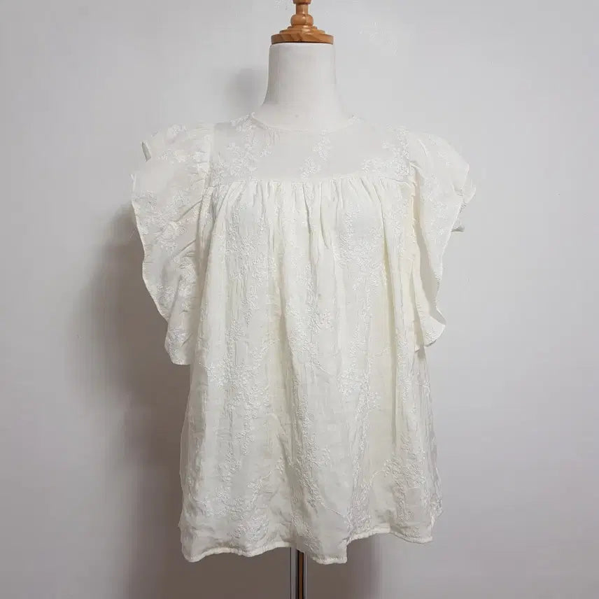 [BUNJANG] Mycloset Round Blouse Ivory Women's Size 66 / 6287/라운드블라우스 여 66사이즈 아이보리블라우스/내옷방