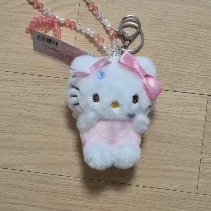 [BUNJANG] Sanrio Hello Kitty Doll Beaded Keychain Pink / 산리오 키티 인형 비즈키링 핑크