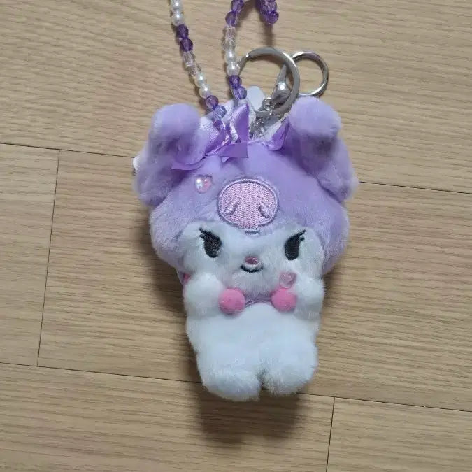 [BUNJANG] Kuromi Beaded Keychain Strap / 쿠로미 비즈 키링 스트랩