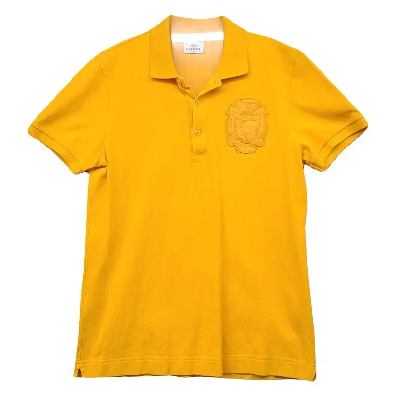 [BUNJANG] Lacoste Yellow Vintage Embroidered Logo Short Sleeve Polo T-Shirt / 라코스테 옐로우 빈티지 자수 로고 반팔 카라티 3