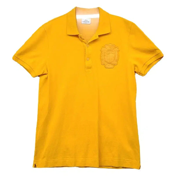 [BUNJANG] Lacoste Yellow Vintage Embroidered Logo Short Sleeve Polo T-Shirt / 라코스테 옐로우 빈티지 자수 로고 반팔 카라티 3