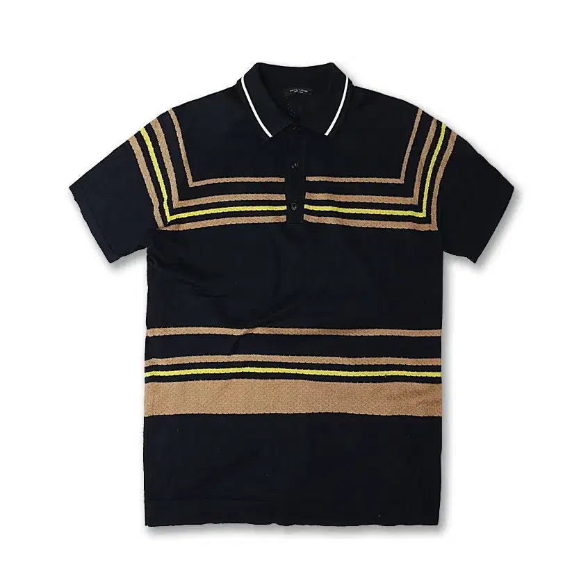 [BUNJANG] Roberto Collina Striped Cotton Knit Polo Shirt / 로베르토 콜리나 [Roberto Collina] 스트라이프 니트 폴로셔츠