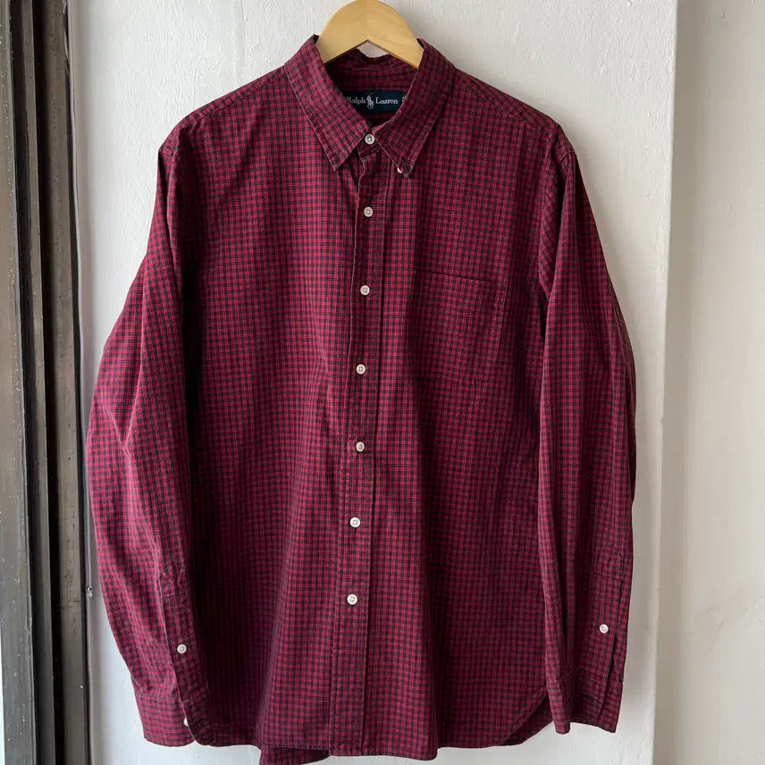 [BUNJANG] Polo Ralph Lauren Red Check Gingham Cotton Button-Down Shirt XL / [XL] 폴로랄프로렌 레드 체크셔츠