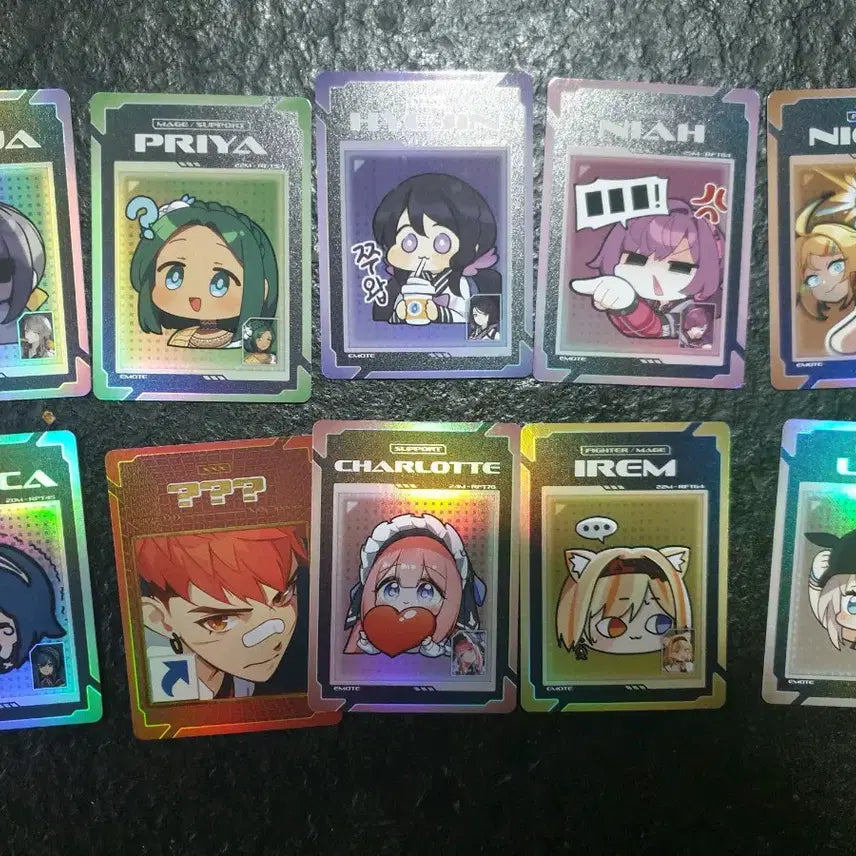 [BUNJANG] Eternal Return Tereca Emoticon Card 10-Piece Bundle Set / 이터널리턴 테레카 이모티콘 카드 10종 일괄 판매 합니다.