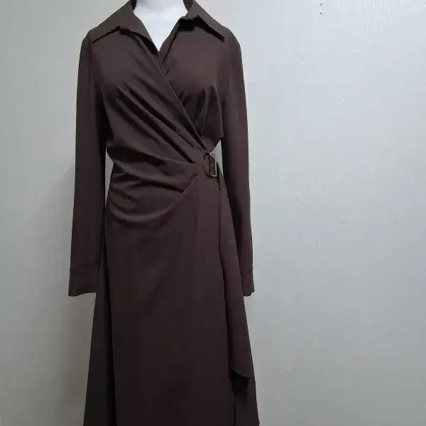 [BUNJANG] KL by LYNN Women's Brown Wrap Dress / KL by LYNN 사이드랩 원피스 여성66 새거컨디션 브라운