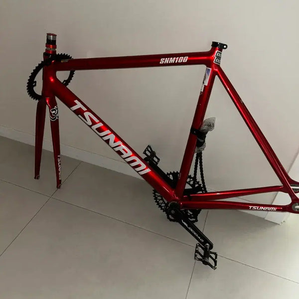 [BUNJANG] Tsunami Red Wine Frameset with Drivetrain Components / 쓰나미 레드와인 프레임셋(크셋포함) 판/교