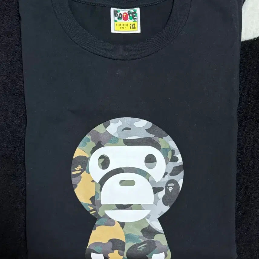 [BUNJANG] BAPE First Camo Crazy Baby Milo Long Sleeve Black XXL / [XXL]베이프 퍼스트 카모 크레이지 베이비 마일로 롱슬리브 블랙