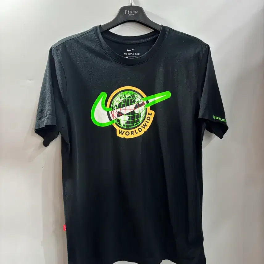 [BUNJANG] Nike Worldwide Graphic Printing Short Sleeve T-Shirt Black L / 나이키 월드와이드 그래픽 프린팅 반팔티 블랙 L 1.5