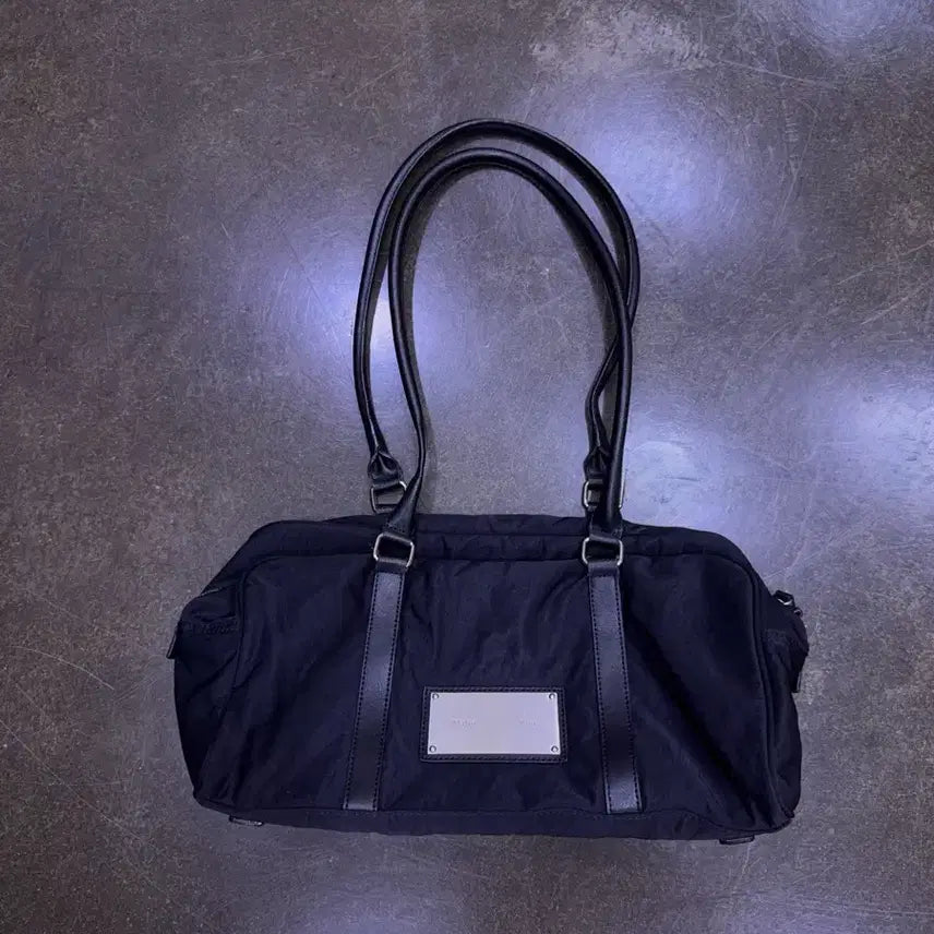 [BUNJANG] Matinkim Sporty Leather Nylon Shoulder Tote Bag Black / 마뗑킴 스포티 소가죽 레더 나일론 숄더 토트백 블랙