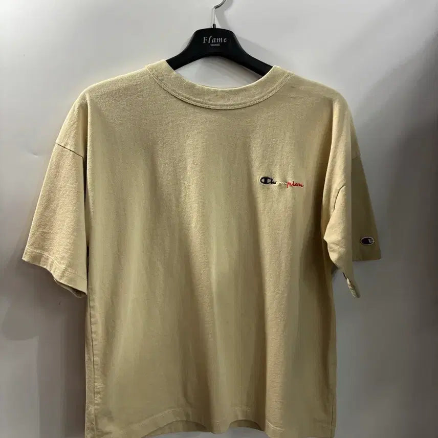 [BUNJANG] Champion Women's Logo Embroidered Oversized T-Shirt Beige M / (여성M) 챔피온   로고 자수 오버핏 반팔티 베이지 1.5