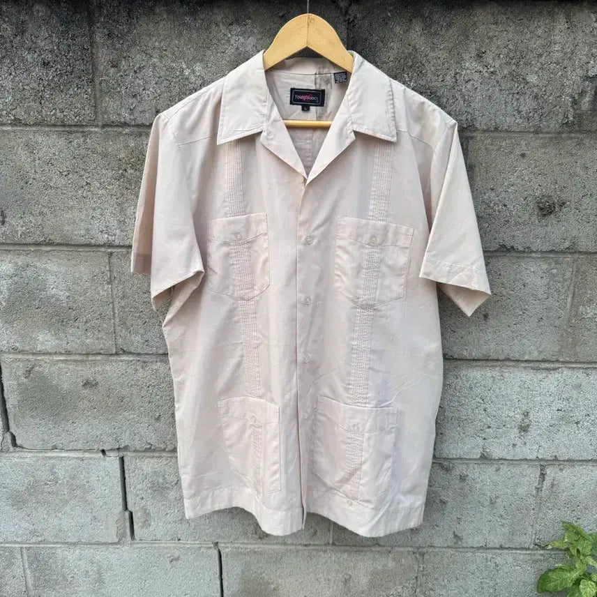 [BUNJANG] Youngbloods 90s Vintage Cuban Guayabera Shirt Beige L / 90s youngbloods 빈티지 쿠바 구아야베라 셔츠 베이지 L