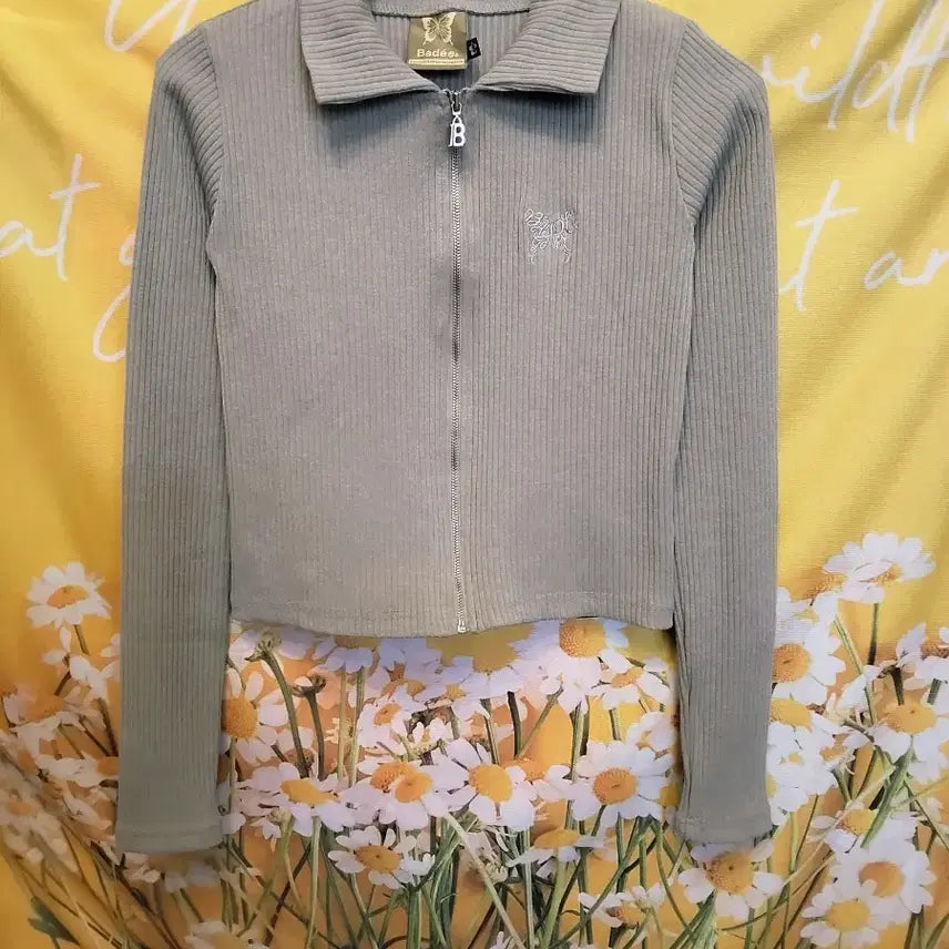[BUNJANG] Badee Ribbed Zip-Up Cardigan S / S]     Badee  골지 집업 가디건