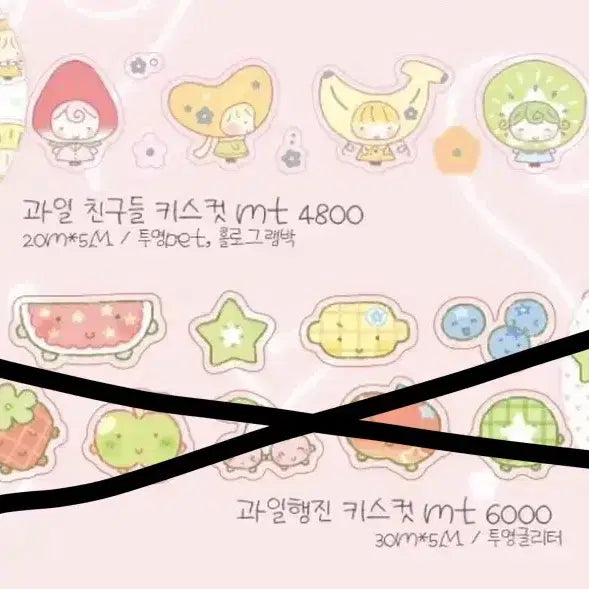 [BUNJANG] Cotton World Fruit Kiss Cut Washi Tape / 코튼월드 과일 키스컷