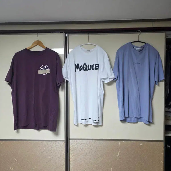 [BUNJANG] Off-White Oversized T-Shirt (Size 110), Alexander McQueen T-Shirt (Size 105-110), Stone Island T-Shirt (Size 105-110) Bundle / 오프화이트 반팔(110사이즈)오버핏,알렉산더 맥퀸 반팔(105~110),