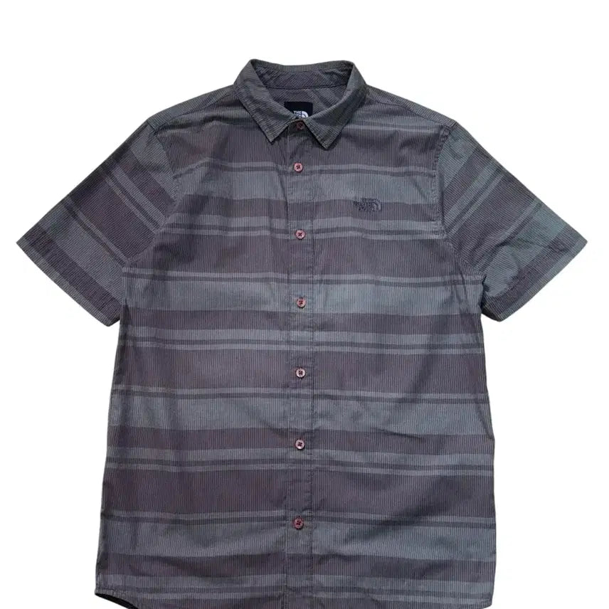 [BUNJANG] The North Face Striped Short-Sleeve Shirt / 노스페이스 스트라이프 반팔 셔츠