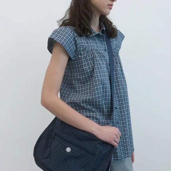 [BUNJANG] ENBLUES Check Stamp Patch Crossbody Bag / 엔조블루스 체크 스탬프 패치 크로스백 가방