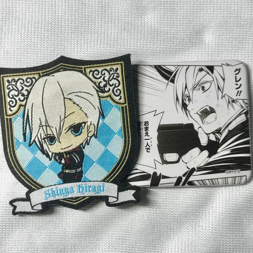 [BUNJANG] Seraph of the End Hiiragi Shinya Wappen & Can Badge Set / 종말의 세라프 종세 히이라기 신야 와펜 캔뱃지 세트