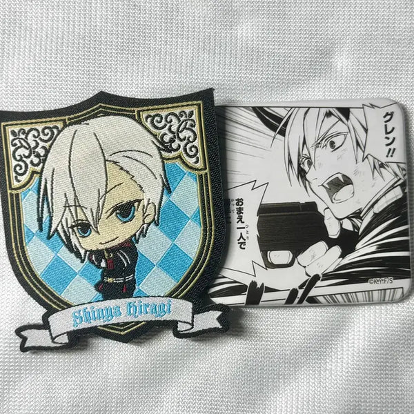 [BUNJANG] Seraph of the End Hiiragi Shinya Wappen & Can Badge Set / 종말의 세라프 종세 히이라기 신야 와펜 캔뱃지 세트