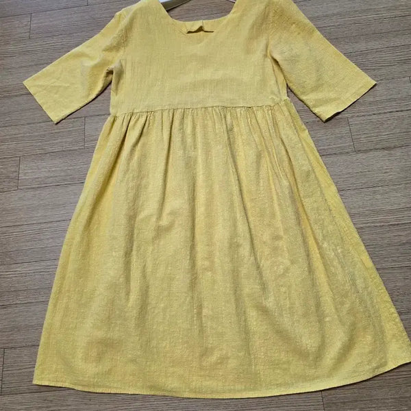 [BUNJANG] Linen V-Neck Dress / 린넨 V넥 원피스