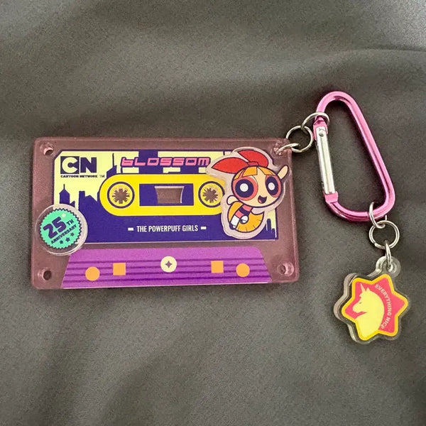 [BUNJANG] Powerpuff Girls Blossom Cassette Keychain / 파워퍼프걸 블로썸 카세트 키링