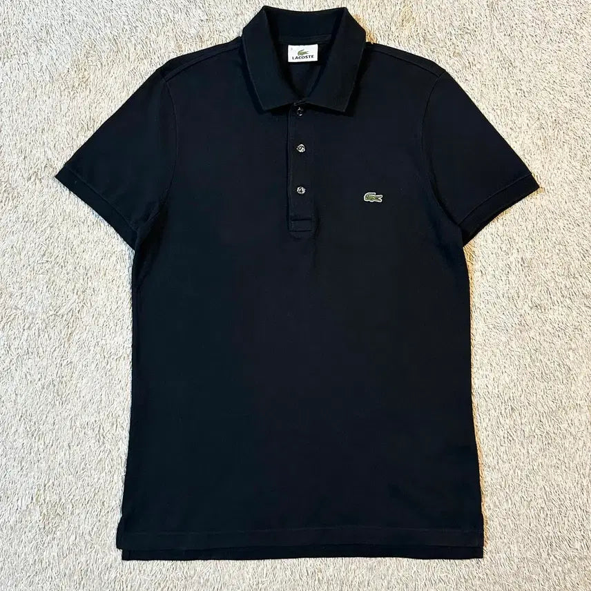 [BUNJANG] LACOSTE Basic Short Sleeve Polo Shirt Black / [M] 라코스테 LACOSTE 동일드방레 베이직 반팔 카라티 블랙