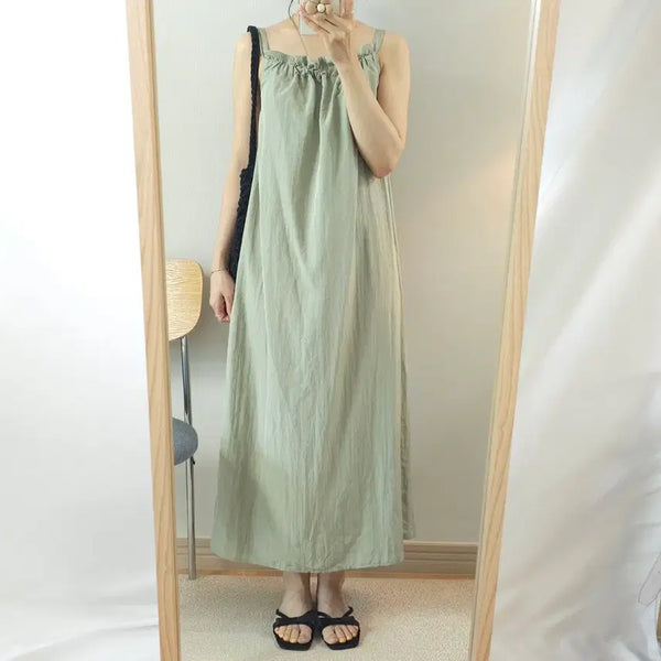 [BUNJANG] A Little Bit Women's Sleeveless Long Dress / (F)어리틀빗 여성 나시 롱 원피스 W4331