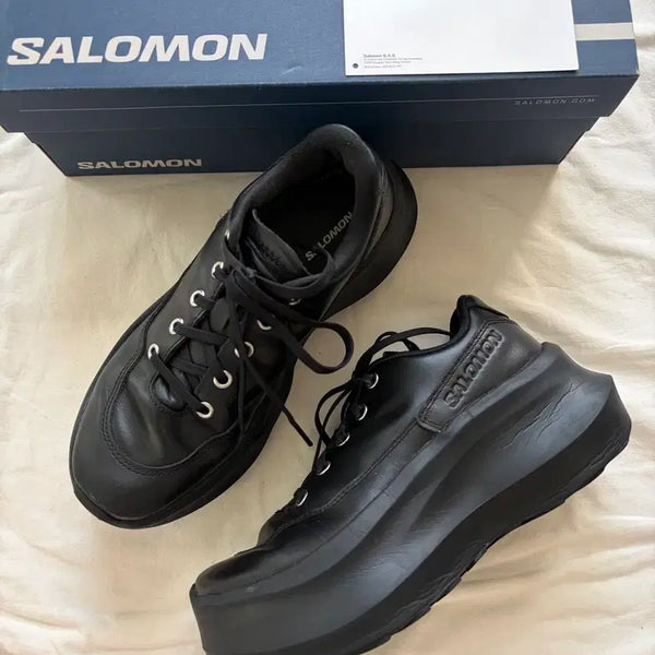 [BUNJANG] Salomon x Comme des Garçons SR811 Leather Platform Black / 살로몬 x 꼼데가르송  SR811 레더 플랫폼 블랙 Salomon x C