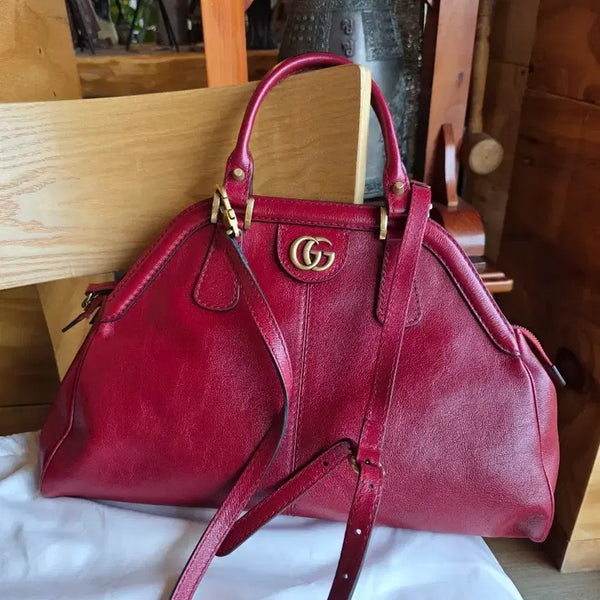 [BUNJANG] Gucci Marmont Matelassé Shoulder Bag Red / 구찌 마몽 마틀라세 숄더백 레드