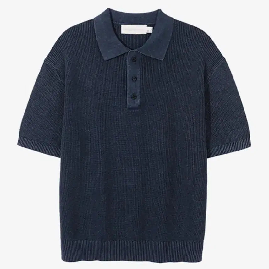 [BUNJANG] Second Monologue Cara Half Knit M Deep Navy / 세컨모놀로그 카라 하프 니트 M