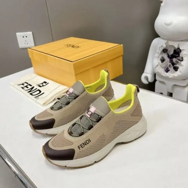 [BUNJANG] Fendi Feather Trainer Beige Mesh Low-Top Sneakers / 펜디 스니커즈 운동화240(새상품)