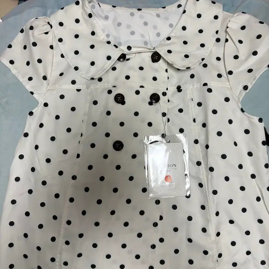 [BUNJANG] Heinana Double Button Polka Dot Short Sleeve Top and Midi Skirt Set / [헤이나나] 더블버튼 도트 반팔, 치마